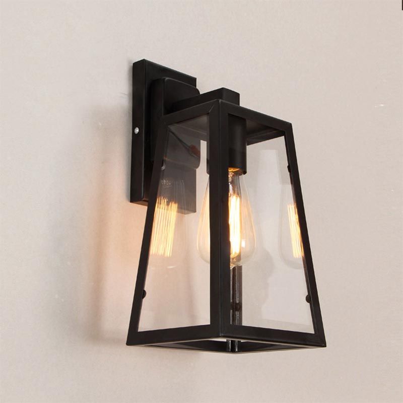 Geometrische klare Glas 1-Licht-Wandleuchte Industrielle Außenwandlampe