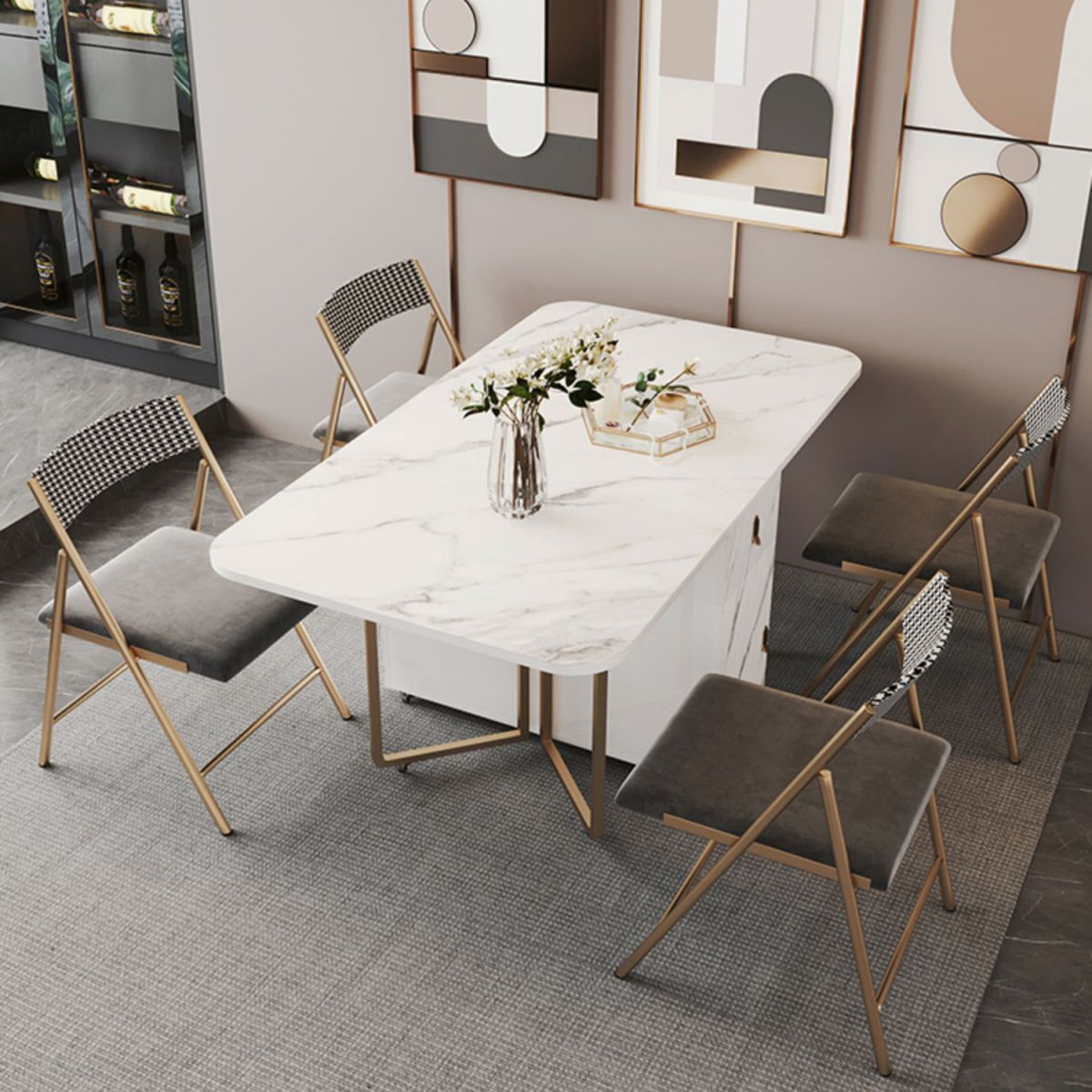 Eigentijdse stijl rechthoek eettafel vouwen eetkamer huismeubilair