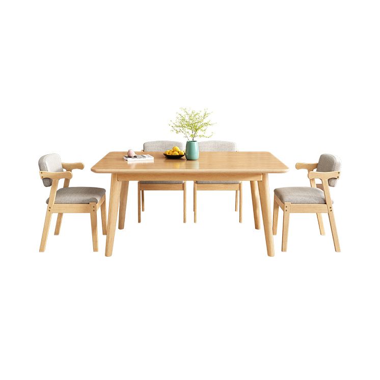 Minimalist Wooden Table Set for 4/6 with Rectangle Table Dining Set for Restaurant