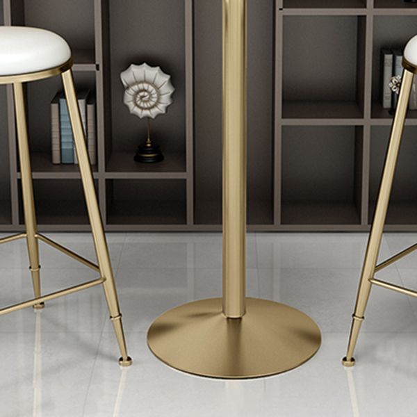 Glam Style Gold Iron Bar Table 19.6 "W Top bistro en marbre supérieur avec piédestal avec piédestal