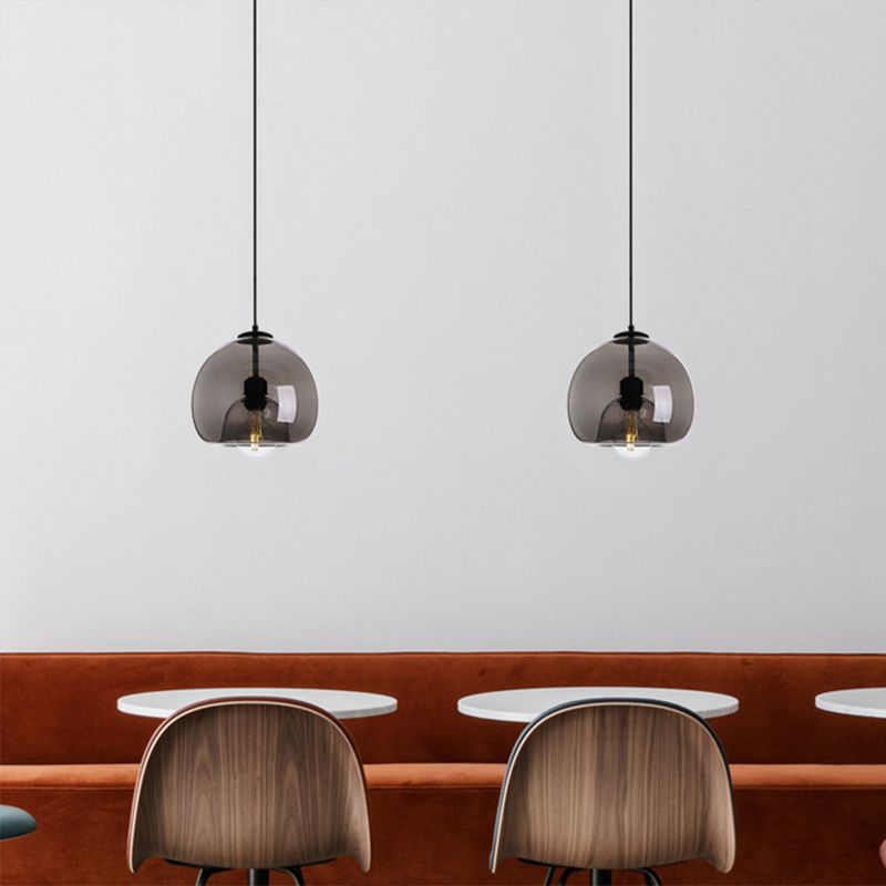 Modern Design Globe Ceiling Lights with Clear Glass Shade Single Pendant Lighting