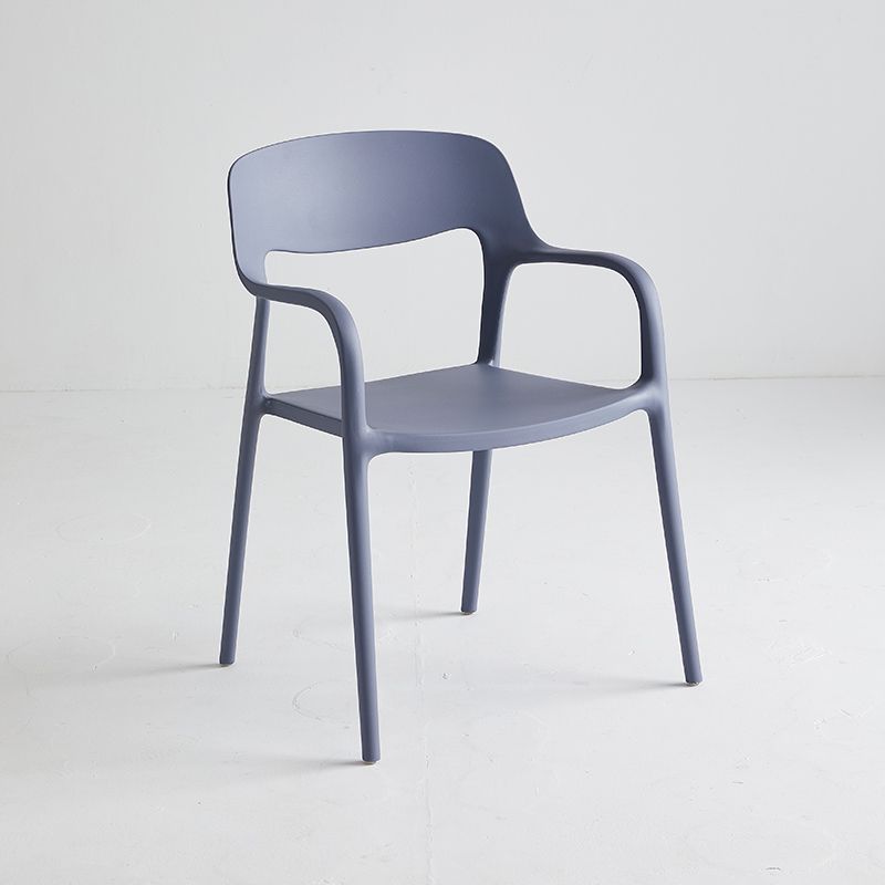 Plastic Stackable Dining Chair Contemporary Design Multicolor Arm Chair