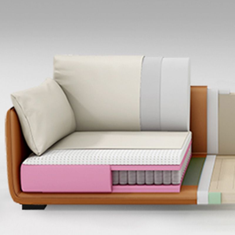 Modern Cream Faux Leather Straight Arm Sofa/Sectionals with water proof for Living Room