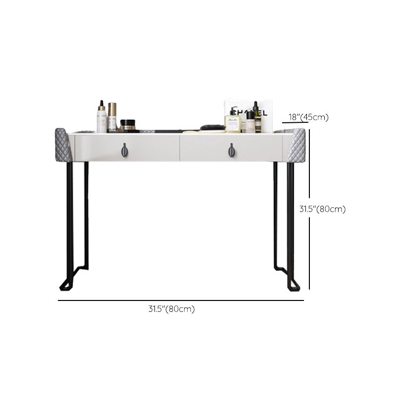 Gray Vanity Desk with 2 Storage Drawers 17.32" Wide Wood Vanity Set, Modern Style
