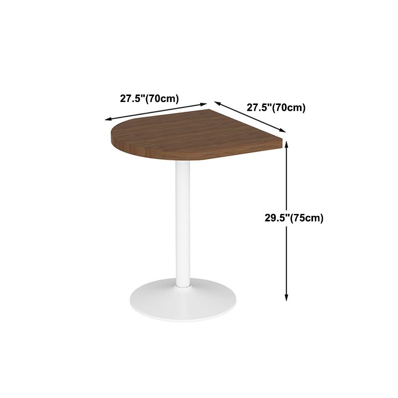 Mesa de comedor marrón de madera maciza, mesa de cocina industrial con base de pedestal de metal