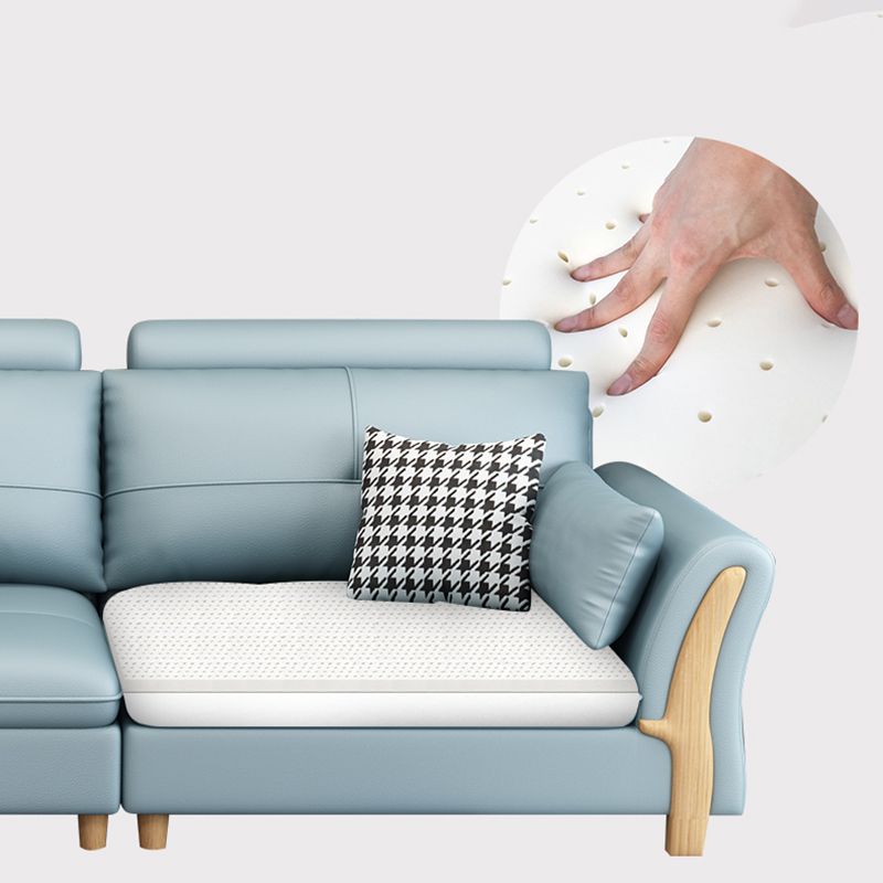Flared Arm Sectional with Adjustable Headrest and Pocket Storage for Living Room