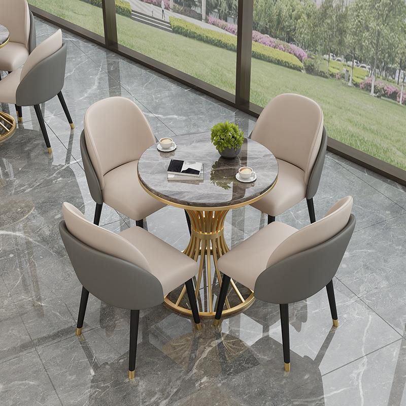Modern Dining Set 1/3/4/5 Pieces Round Stone Dining Table for Dining Room