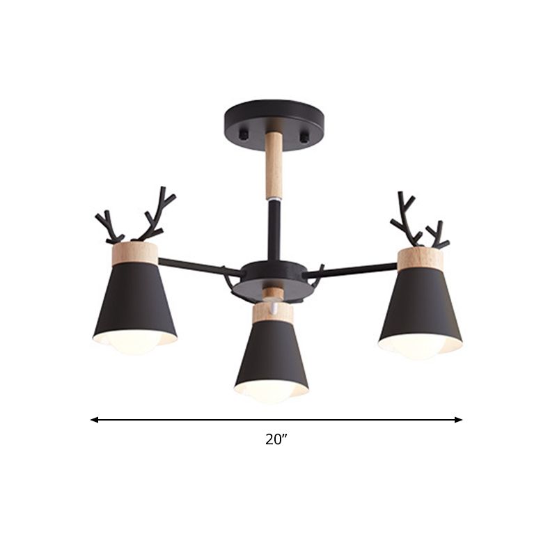 Deer Horn Kids Room Lighting Pendant Chandelier Iron Modern Fashion Hanging Chandelier