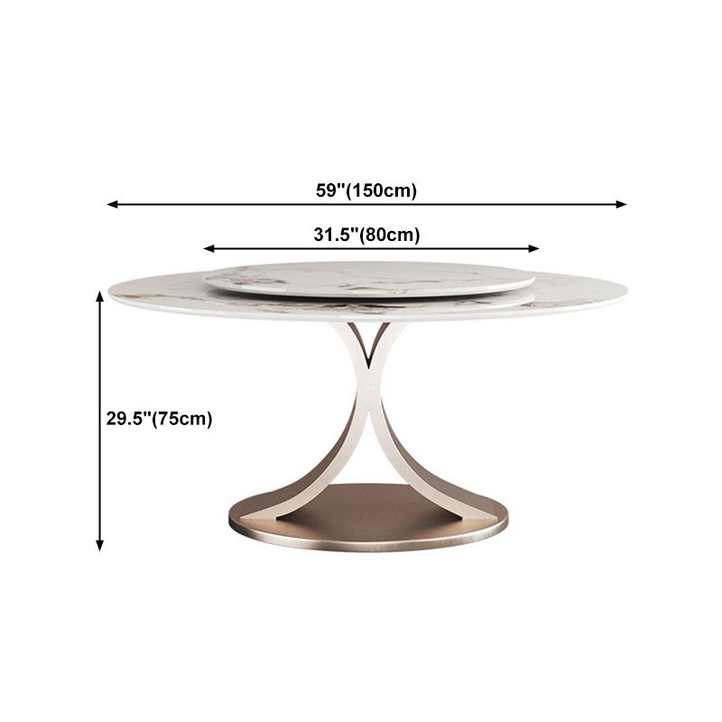 Modern 1/4/7 Pieces Dining Table Set with Sintered Stone Top Stainless Steel Dinette Set