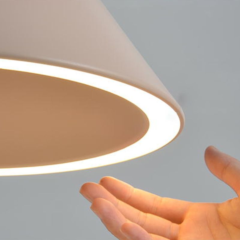 Metal Cone Shade Hanging Lights Modern Macaron Style 1 Light Hanging Mount Fixture for Bedroom