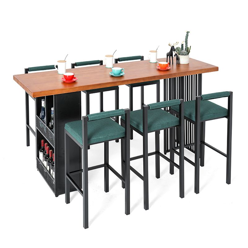 1/7 Pieces Counter Height Set Rectangular Industrial Bar Stool and Table Set