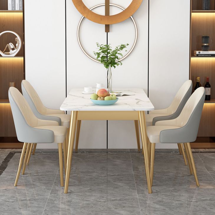 Dinner Room Luxury Dining Table Kitchen Stone 4 Legs Dining Table
