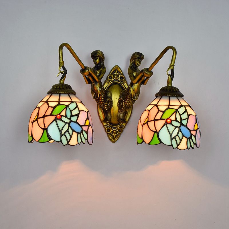 Tiffany Jar Vanity Lights Glass 2-Light Vanity Light Fixtures