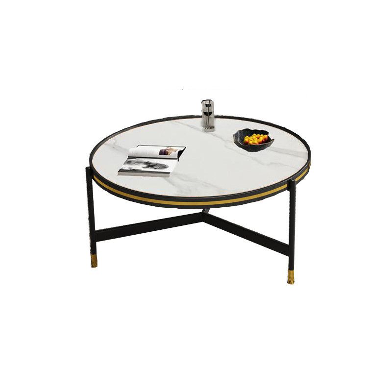 Round Slate 3 Legs Coffee Cocktail Table 2-Piece Coffee Table Set