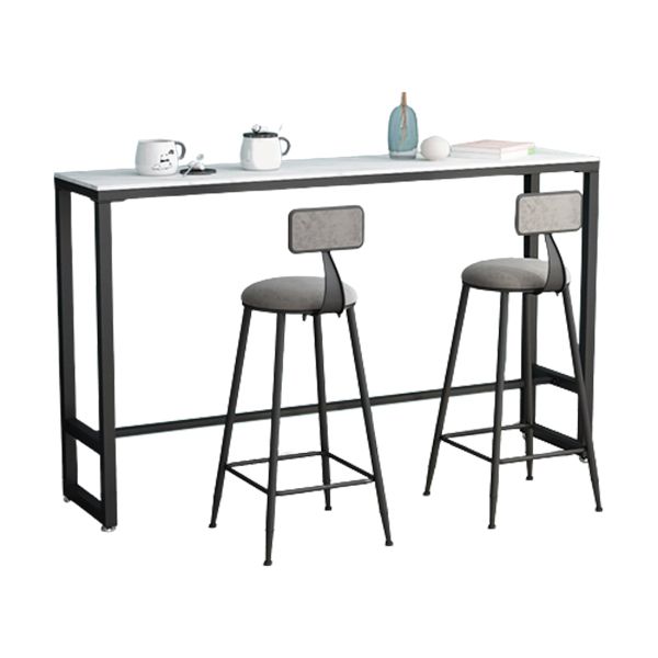 Glam Pub Table Trestle Base Rectangle Bar Table for Indoor and Breakroom