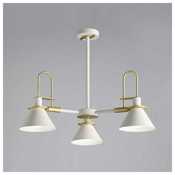 Macaron Loft Funnel Chandelier Metal Undertint Suspension Light for Nursing Room