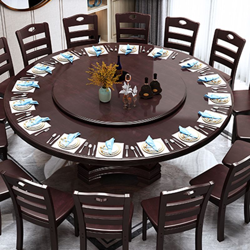 Traditional Solid Wood Dining Table Round Dinner Table for Dining Room