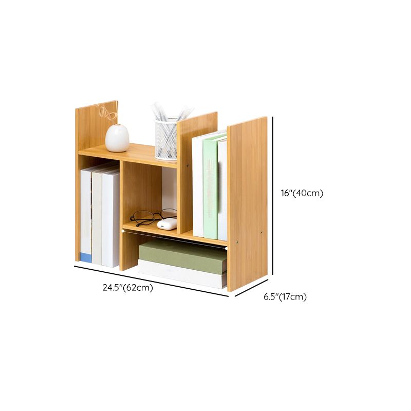 Modern Style Open Back Bookshelf Bamboo Bookcase with Shelves