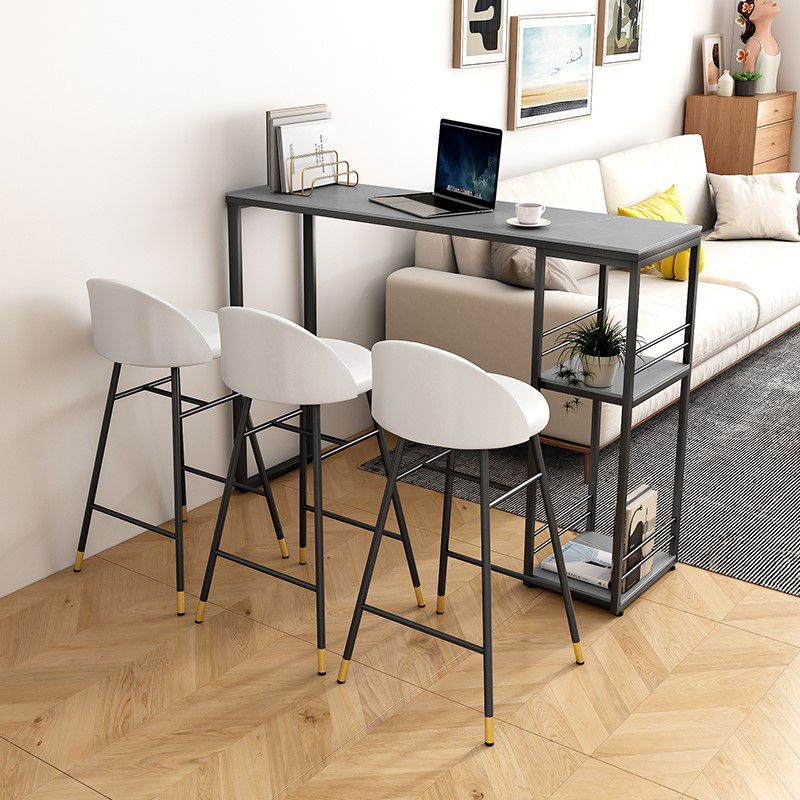 Stone Top Industrial Style Counter Table 42-inch Height Table for Balcony