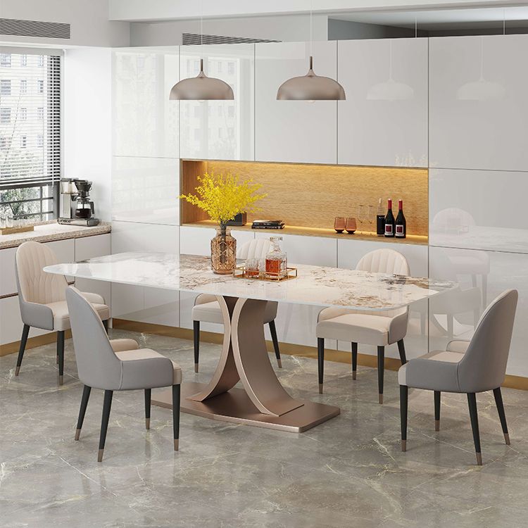Muebles de comedor de mesa de comedor de rectángulo de lujo tradicional