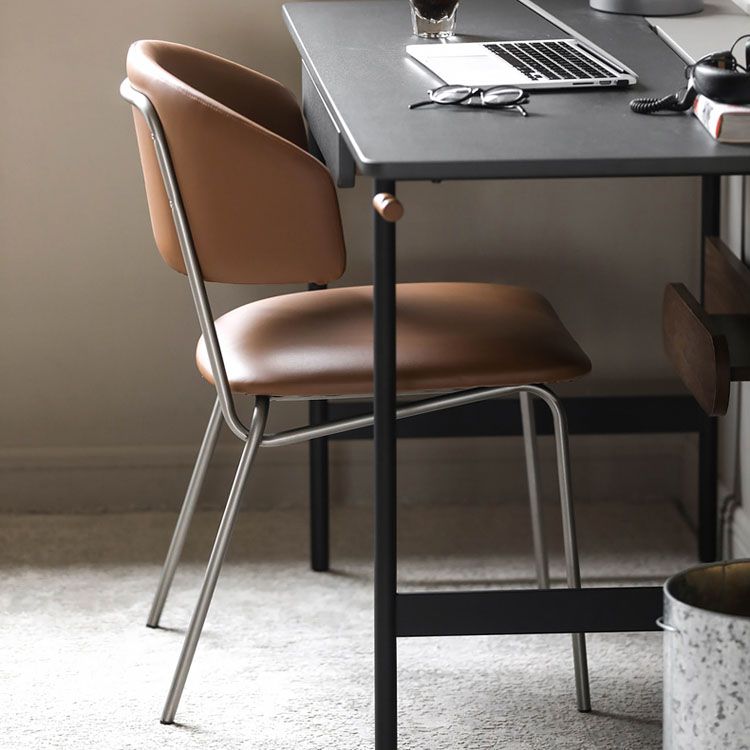 Eigentijdse stijl eetkamerstoelen eetarmloze open achterstoelen met metalen benen