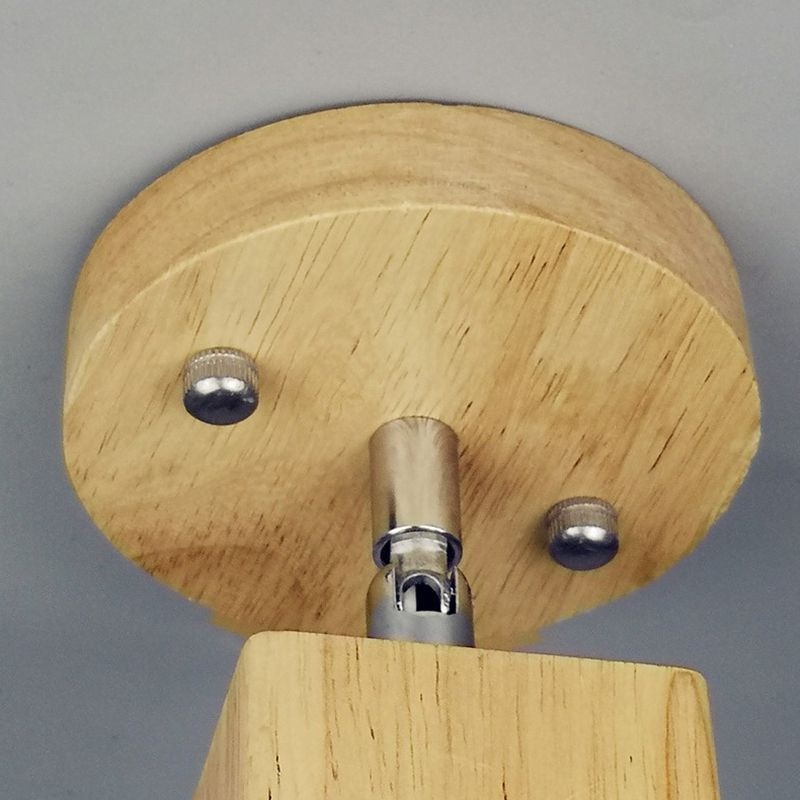 Cube Shaped Wooden Vanity Wall Sconce Nordic Beige Wall Mounted Lamp for Bathroom Hallway