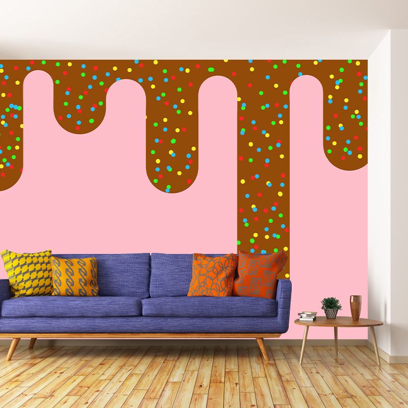 Illustration Stain Resistant Wallpaper Fruits Painting Living Room Wall Mural