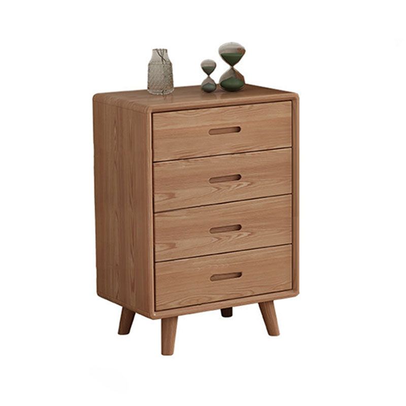 Contemporary Solid Wood Storage Chest Bedroom Vertical Chest with Drawers