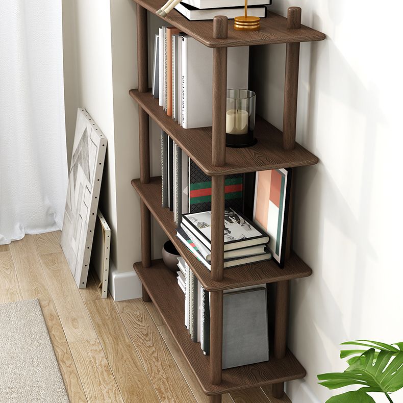 Gummiholz Etagere Bücherregal zeitgenössisches offenes Bücherregal für Zuhause