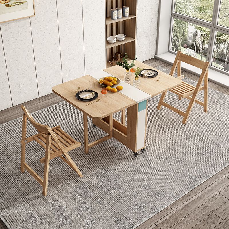 Modern Dining Set 1/3 Pcs Wood Folding Dining Table and Chairs