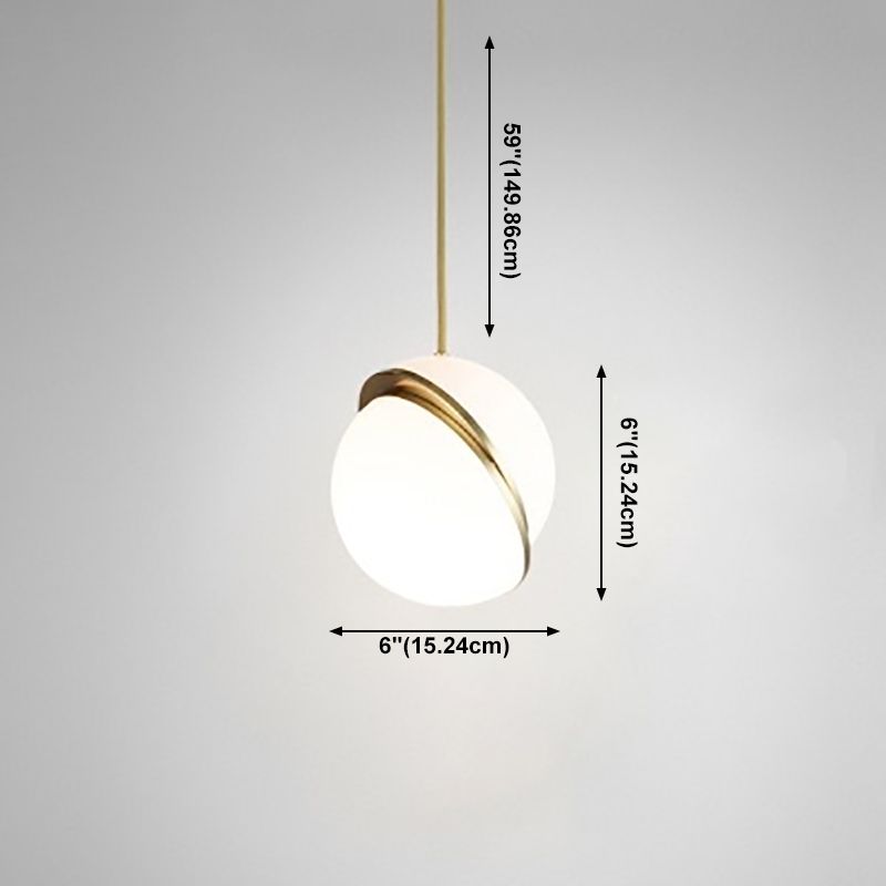 Orbe de style moderne suspendu blanc acrylique 1 tête pendante de tête pour chambre à coucher