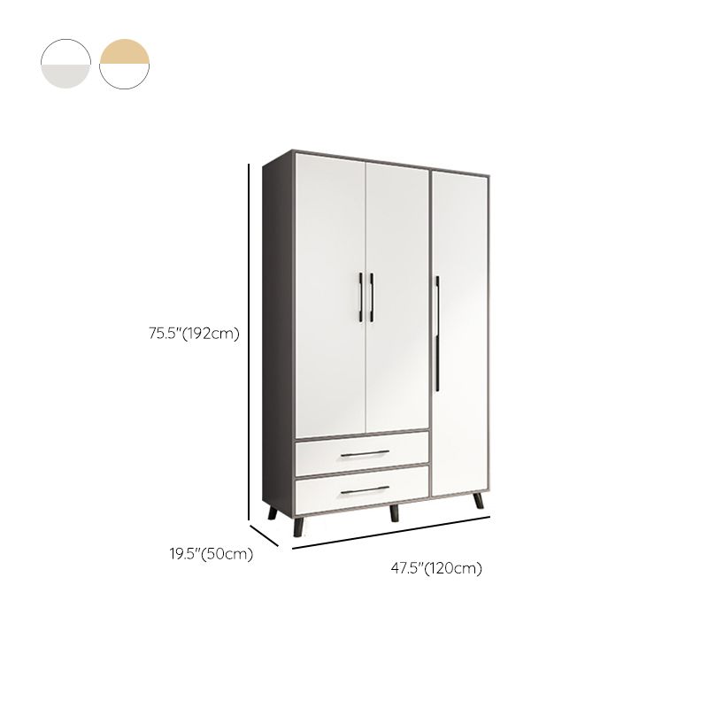 Hinged Engineered Wood Wardrobe Closet Modern Wardrobe Cabinet