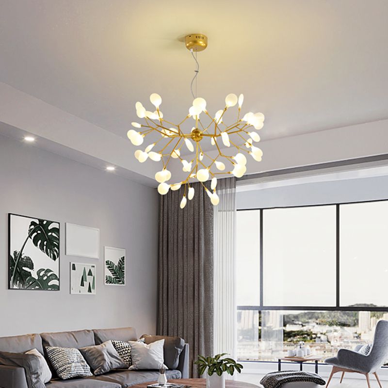 Modern Metal Hanging Light Fixtures Fireflies Hanging Chandelier for Dinning Room