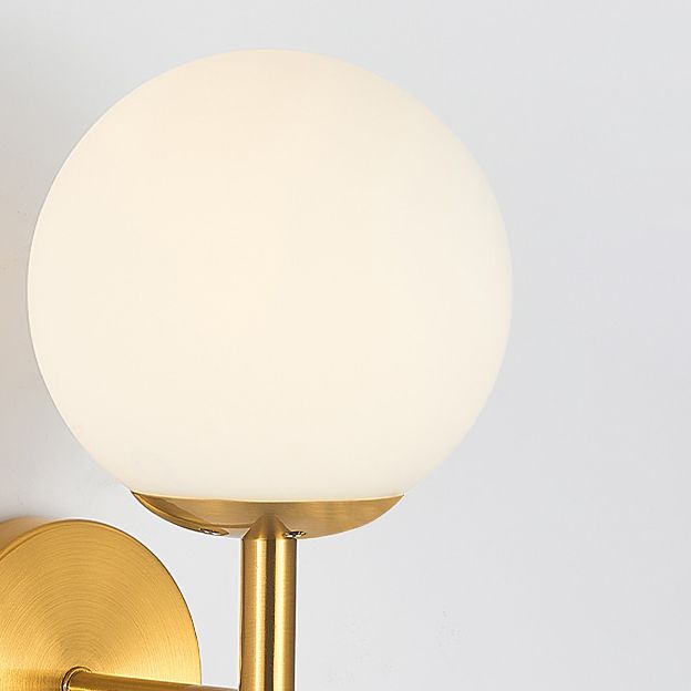 Glass Shaded Bath Vanity Lighting Modernism Metal Golden Light for Bathroom