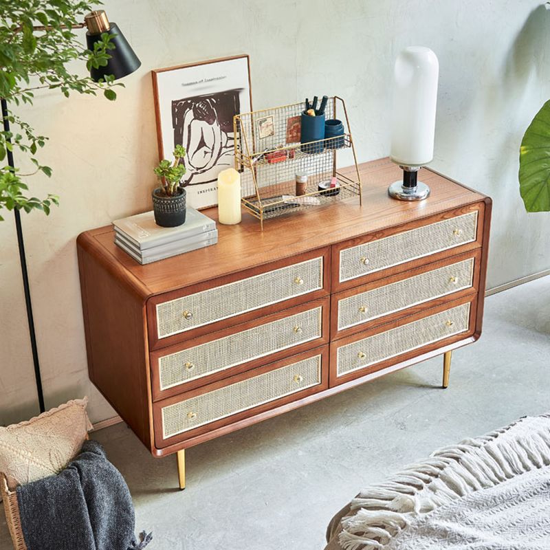Glam Storage Chest Dresser Solid Wood Storage Chest with Drawers