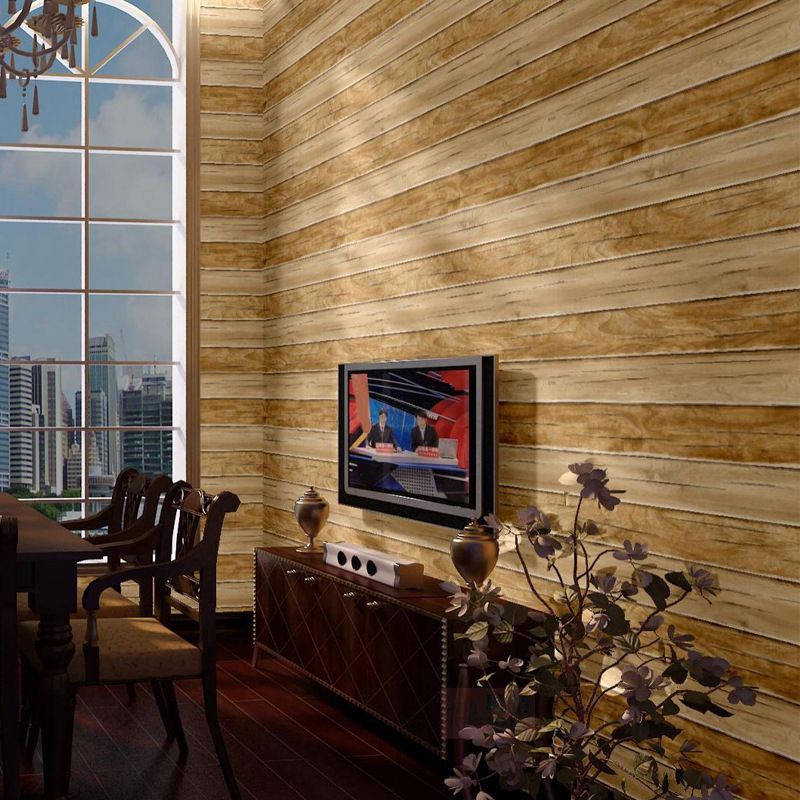 Washable Wood Board Wallpaper Roll PVC Rustic Wall Decor for Dining Room, 33' x 20.5"