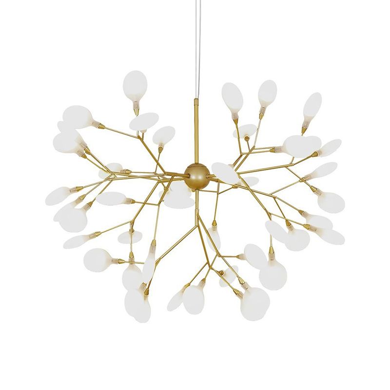 Firefly Shade Chandelier Pendant Light Nordic Living Room LED Hanging Light in Gold