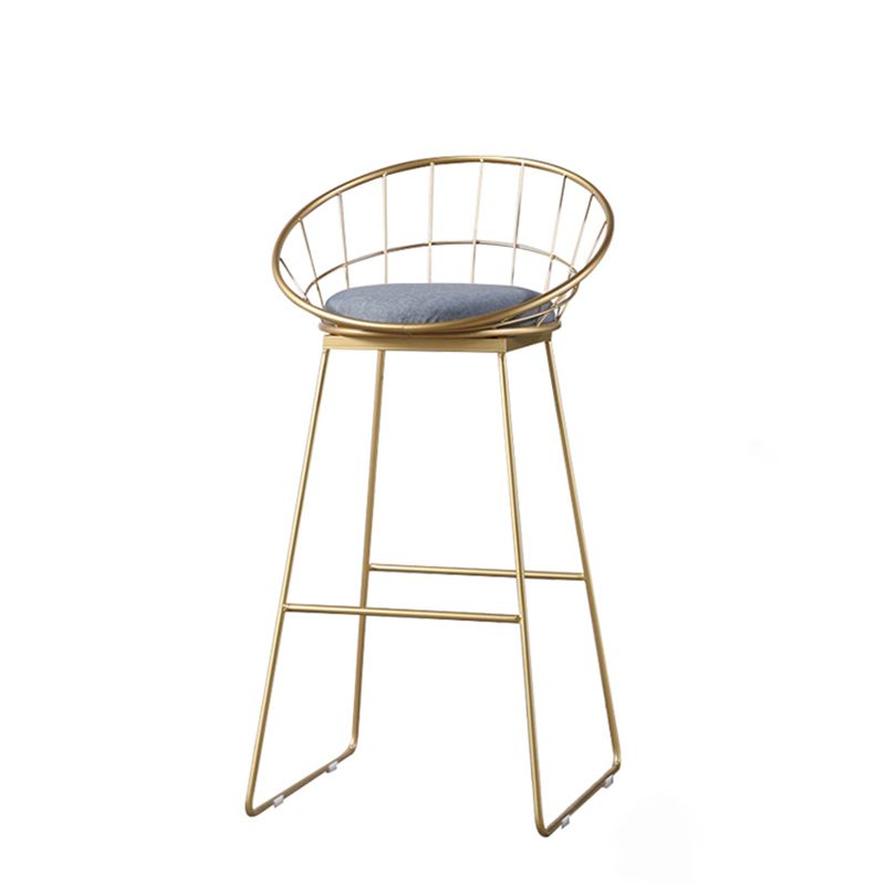 Barhocker im modernen Stil, Barhocker mit Eisenschlittenbeinen, Fußstütze und Kissen