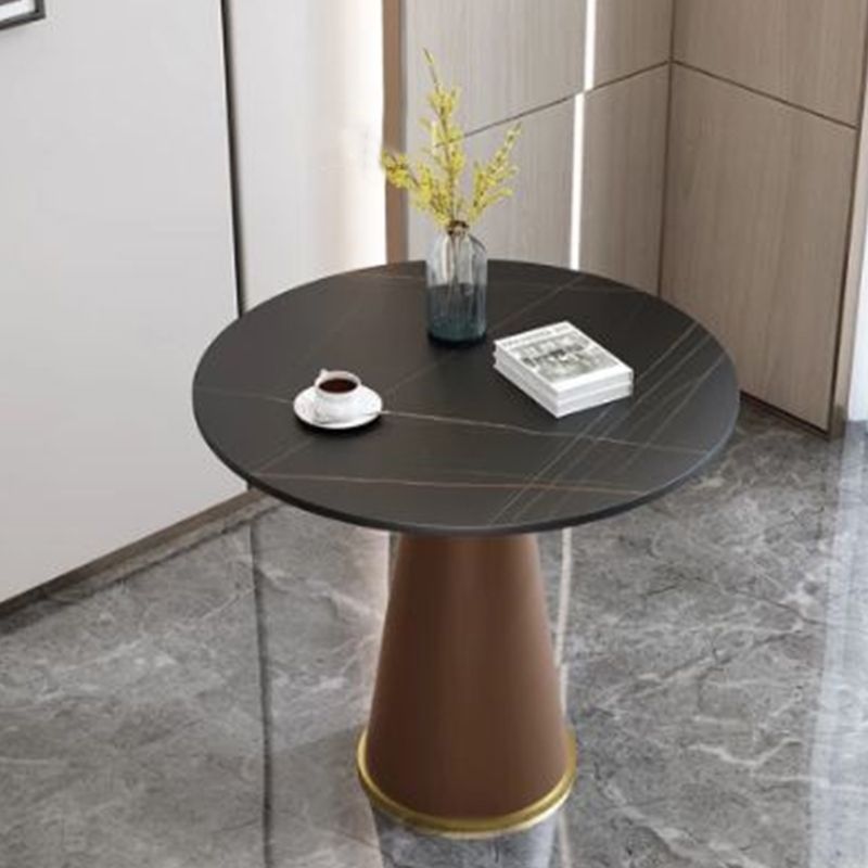 24" L X 24" W Modern Round Side Table with Metal Pedestal Leg