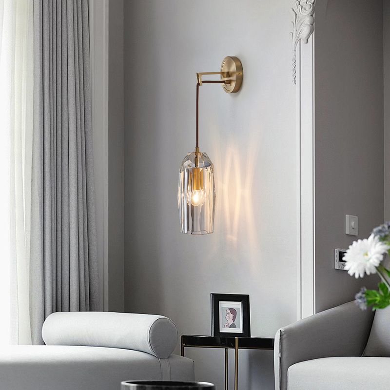 Post-Modern Wall Sconce Crystal and Brass Sconce Lighting for Hallway