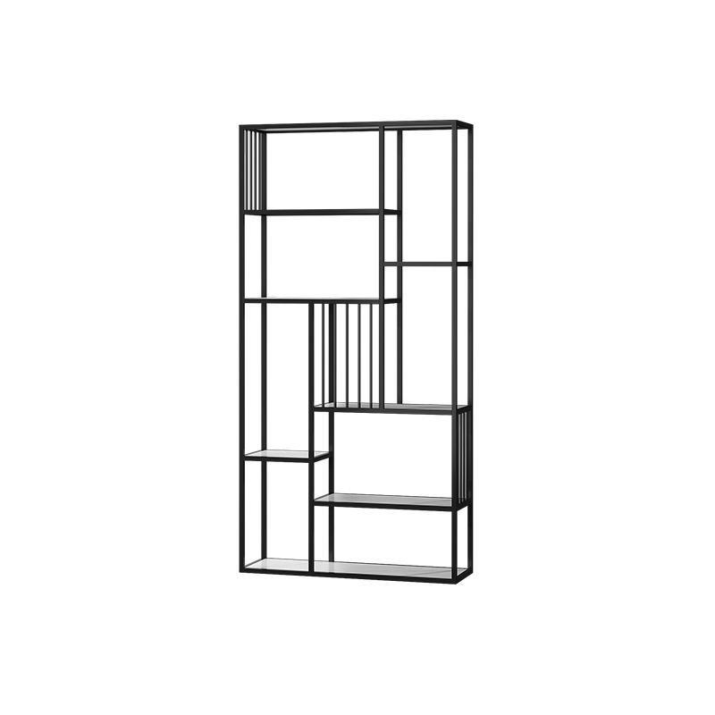 Modern Metal Bookcase with Rectangular Shelves Etagere Bookshelf , 9.8" W X 78.7" H