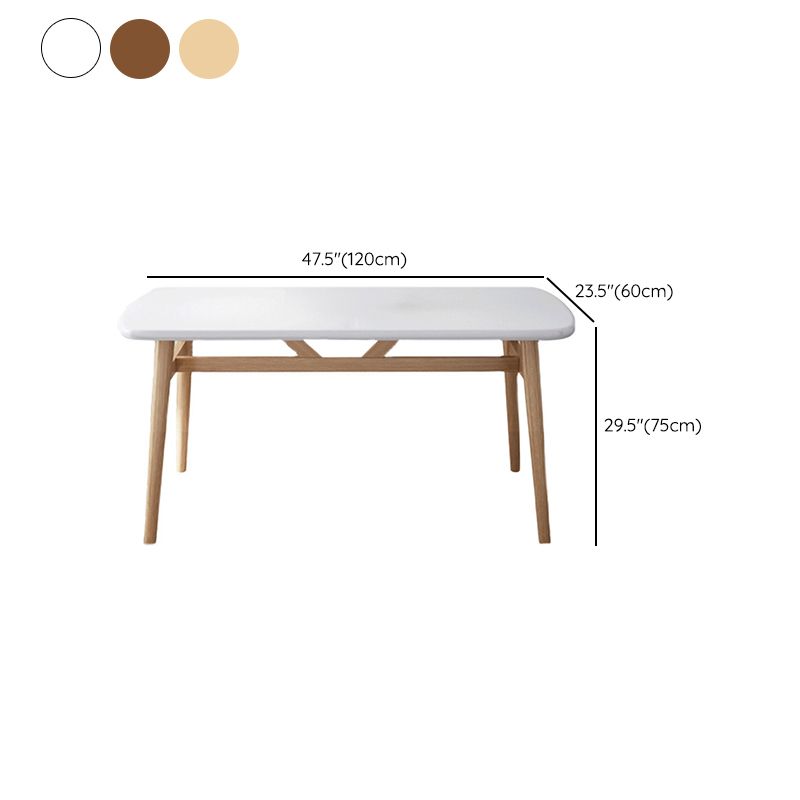 Contemporary Rectangular Wooden Dining Table with Iron Trestle for 2-4 People