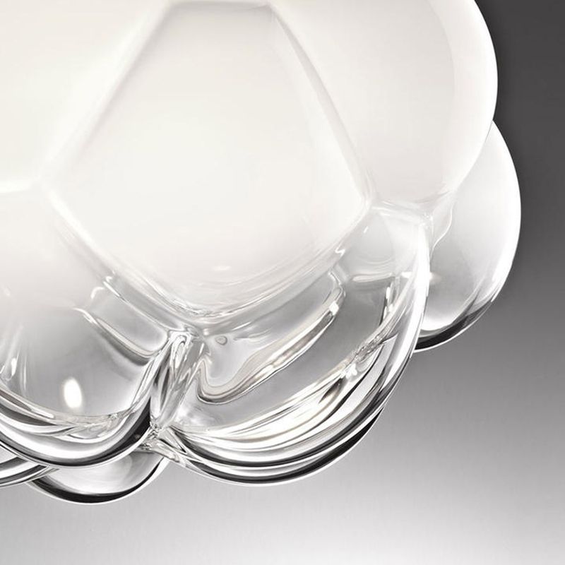 1-Light Modern Unique Geometric Light, Pendant Lighting with Cloud-Shaped Glass Shade