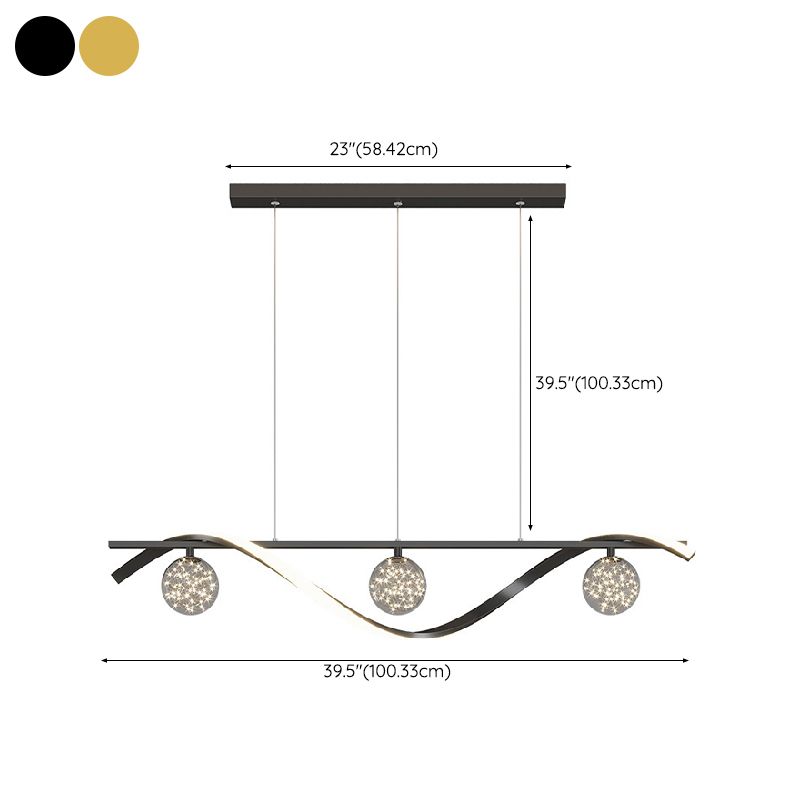 LED Island Light Modern Island Hanging Light with Acrylic Shade for Living Room