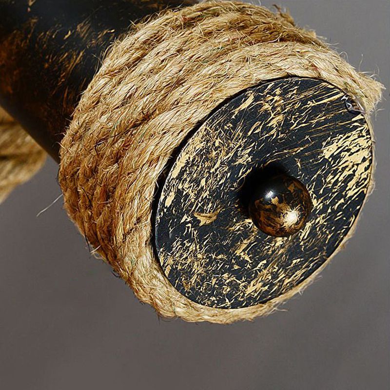 Exposed Island Lighting Fixtures Industrial Rope Pendant Lighting for Restaurant