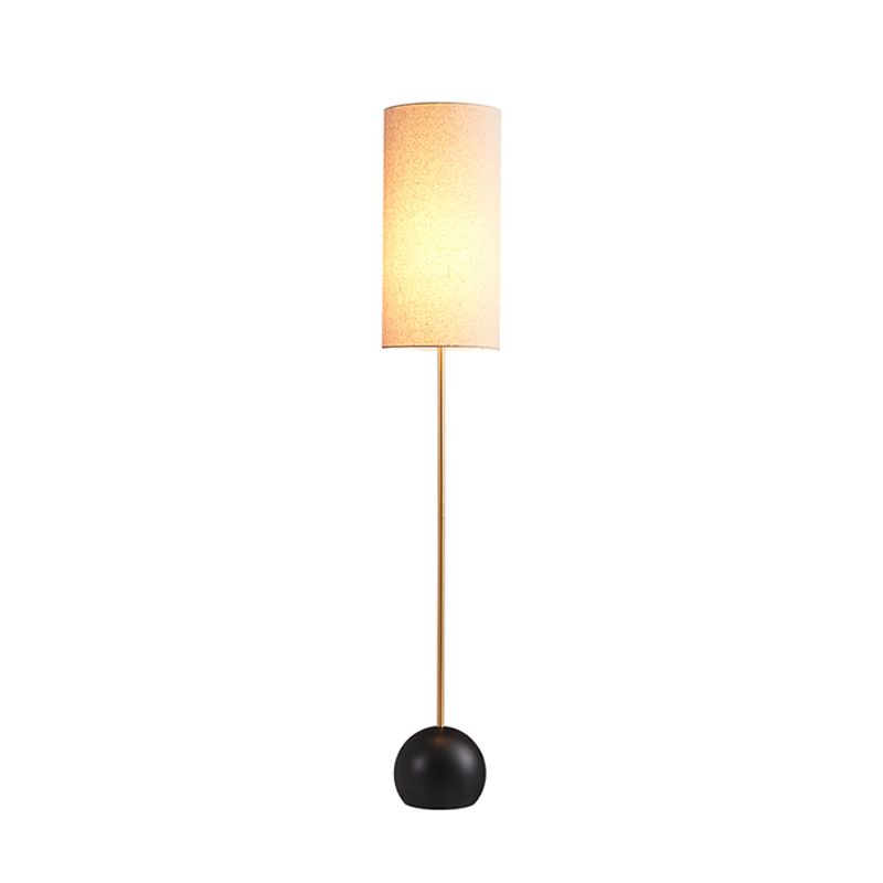 Lámpara de pie de la sala de estar de 1 luz Minimalismo Luce/beige Luz de pie con sombra de tela cilíndrica