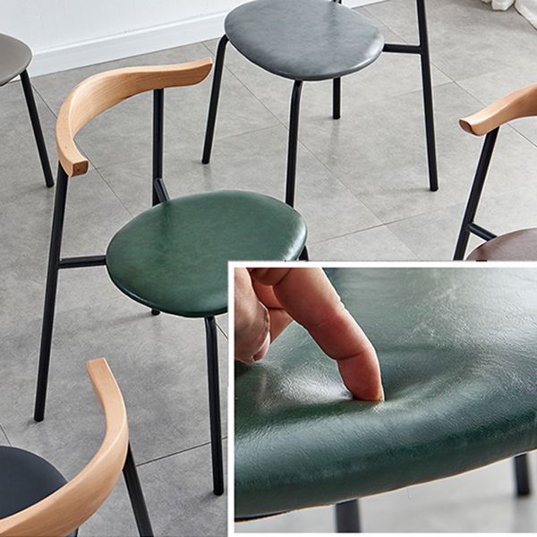Chaises sans bras de salle à manger contemporaines en métal, chaise latérale de salle à manger à dossier ouvert pour restaurant
