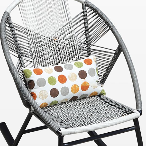 Contemporary Rocking Chair Wicker Spindle Backrest Metal Chair Legs Porch Rocking Chair