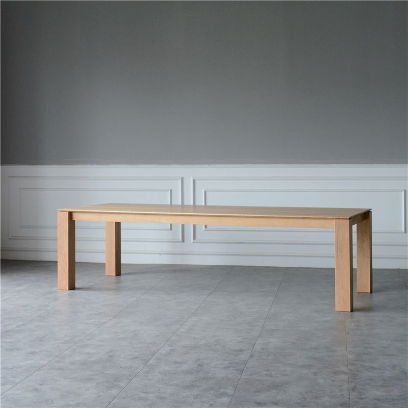 Rectangle Retro Modern Dining Table Fixed Table with Ashwood Solid Wood
