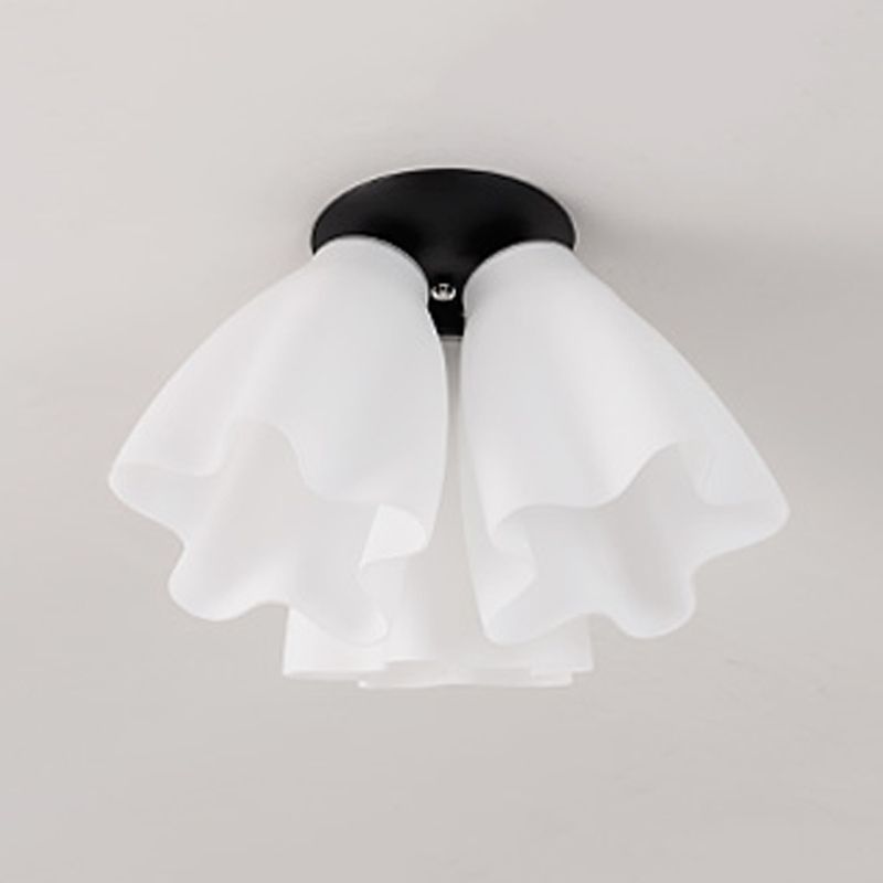 Modern Style Flush Light Glass 3/5/7 Lights Flush Ceiling Light in White
